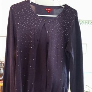 Purple Embellished Cardigan